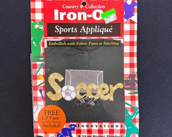 Soccer Iron-On Sports Applique | Pre-Cut Design Kit with Adhesive Backing | Country Collection by Iron-On Innovations