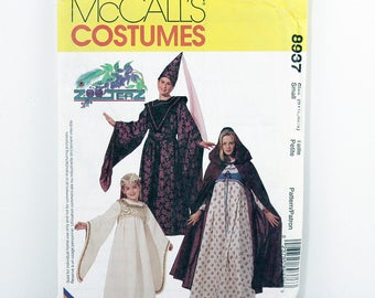 McCalls Pattern 8937, Misses' Medieval Costumes, Size Small, Theatre, Thespian, Play, Renaissance Fair, Halloween, Costume Sewing Patterns,