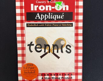 Tennis Iron-On Sports Appliqué | Pre-Cut Design Kit with Adhesive Backing | Country Collection by Iron-On Innovations