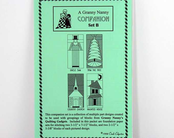 Uncle Sam Quilt Pattern Quilting Block Patterns, A Granny Nanny Companion Set B, 3-1/2x7-1/2 ...