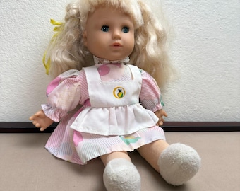 Vintage Uneeda Doll 13” Sleepy Eyes, Blonde Hair Fabric Body, Vinyl Head & Hands