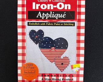 Hearts Iron-On Appliqué | Pre-Cut Design Kit with Adhesive Backing | Country Collection by Iron-On Innovations