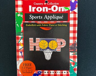Basketball Hoop Iron-On Sports Appliqué | Pre-Cut Design Kit with Adhesive Backing | Country Collection by Iron-On Innovations