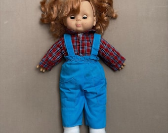 Vintage 1956 CitiToy Doll – 14” Plush Body – Sleepy Eyes, Freckled Face