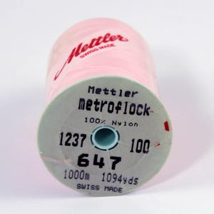 One Spool Nylon Thread, Mettler Metroflock 1237, Swiss 100% Nylon Thread, 1094 Yards, Pink Serger Overlock Thread, Lavender Serger Thread image 4