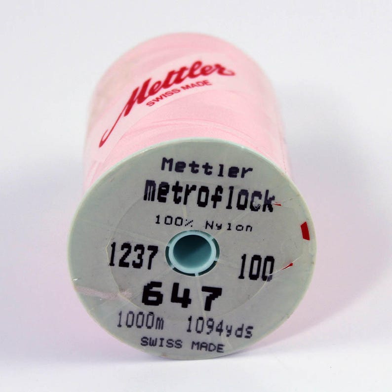 One Spool Nylon Thread, Mettler Metroflock 1237, Swiss 100% Nylon Thread, 1094 Yards, Pink Serger Overlock Thread, Lavender Serger Thread image 4