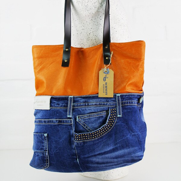 Women's Bag /recycled  jean bag / denim bag