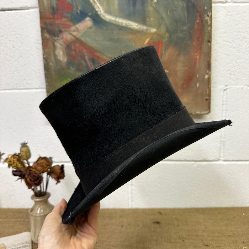 Antique Black Top Hat image 8