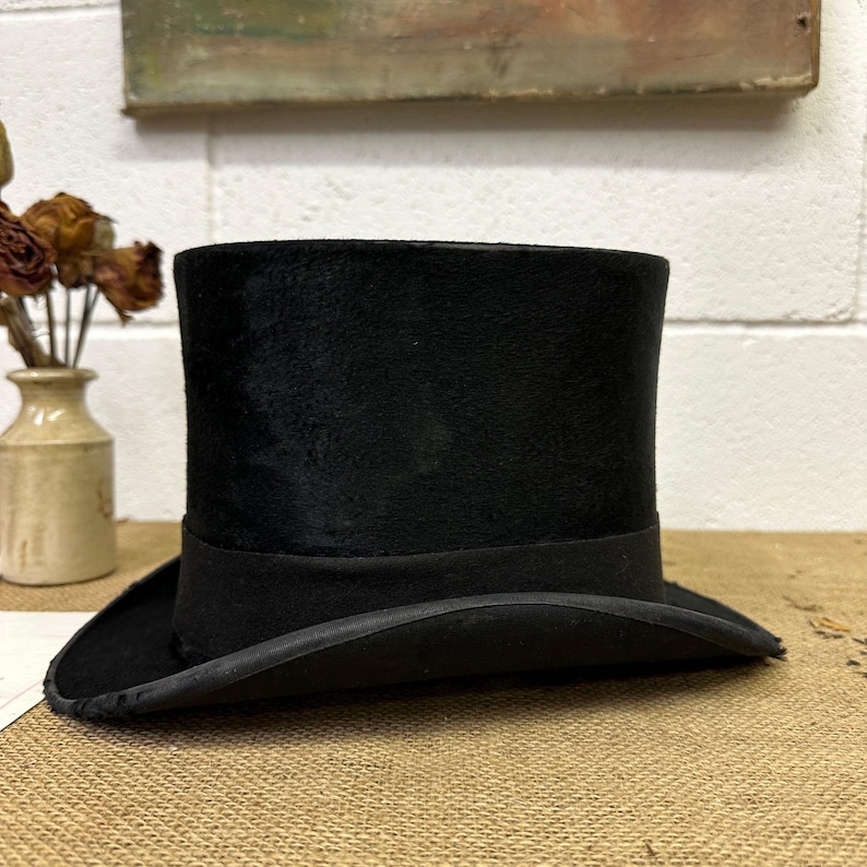Antique Black Top Hat image 5