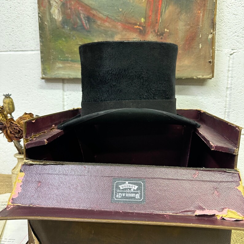 Antique Black Top Hat image 3