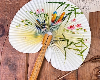 vintage oriental Chinese Handheld Paper Fan
