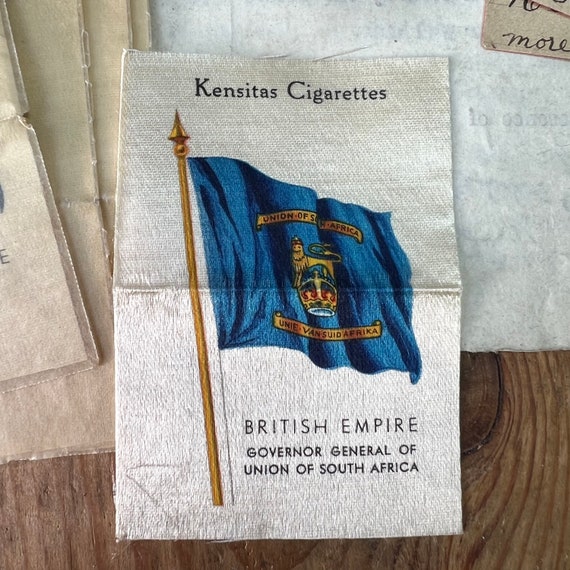 Collection of Kensitas Cigarettes British Empires Flag Silks Set