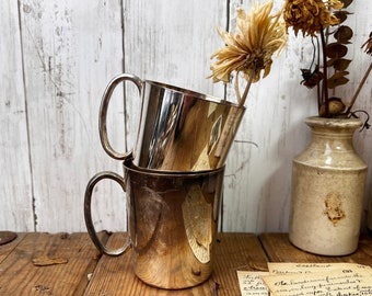 Pair of Stunning EPNS Small Tankards, Pot, Plant Pot