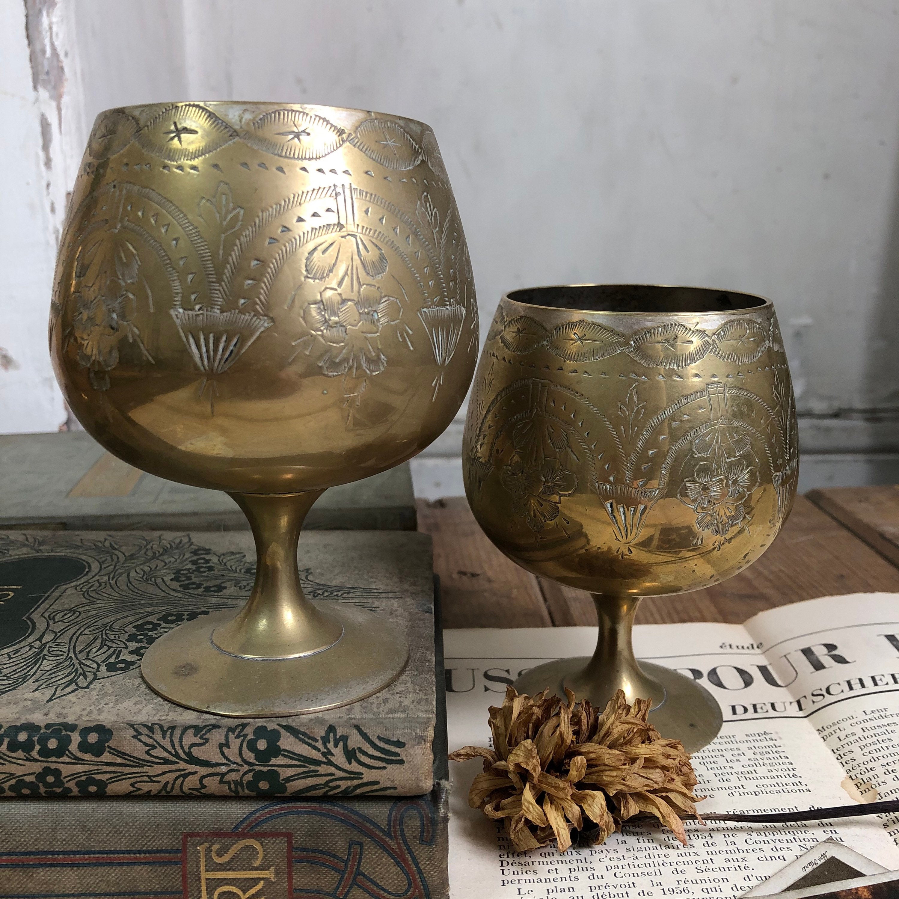 Pair of Midcentury Brass Tumblers Etsy UK