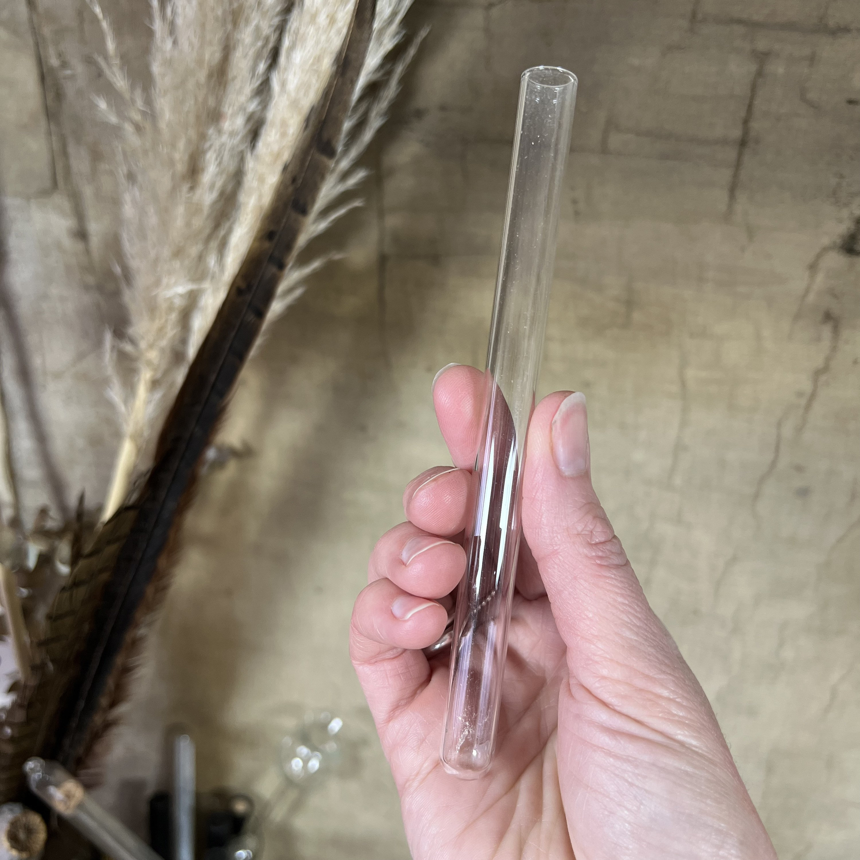 Set of Five Extra Long Glass Test Tubes, Propagating Tubes, Vases