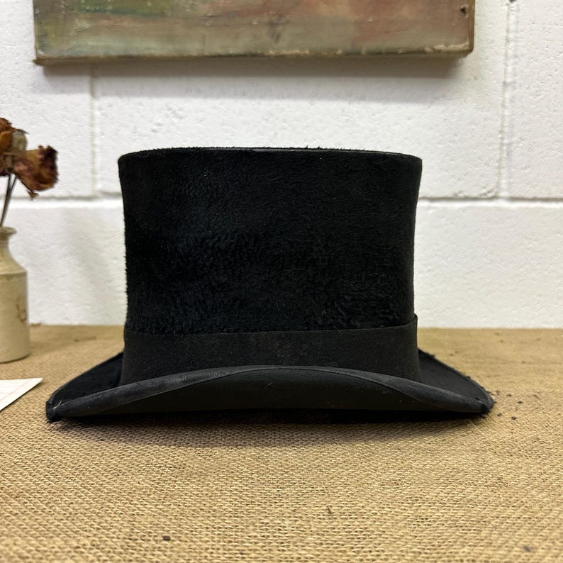 Antique Black Top Hat image 7