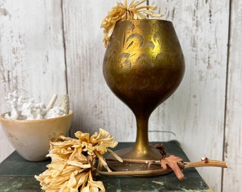 Mid-Century Brass Arabian Goblet