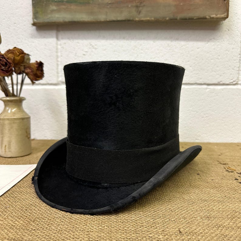Antique Black Top Hat image 1