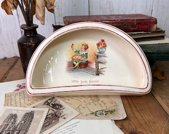 Nursery Rhymes Antique Bay's Feeding Half Circle Bowl Little Jack Horner H & K Tunstall
