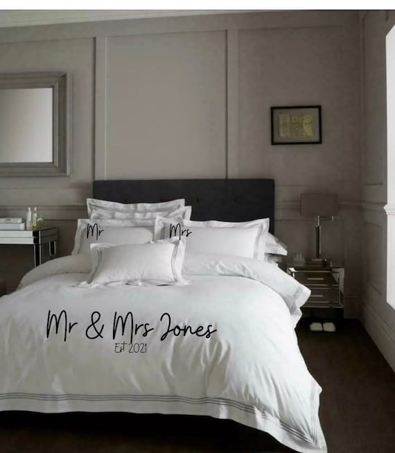 Personalised Mr and Mrs Bedding duvet cover Etsy