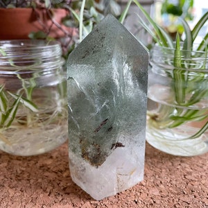 231g Medium Polished Angel Phantom Quartz / Amphibole Quartz / Scenic Quartz Point /Rutilated Quartz -  3.8" x 1.5" x 1.8" - ITEM AP4