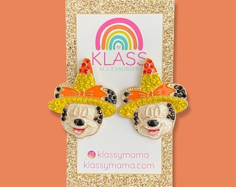 Disney x Baublebar Inspired Minnie Mouse Halloween Candy Corn Witch Statement Earrings