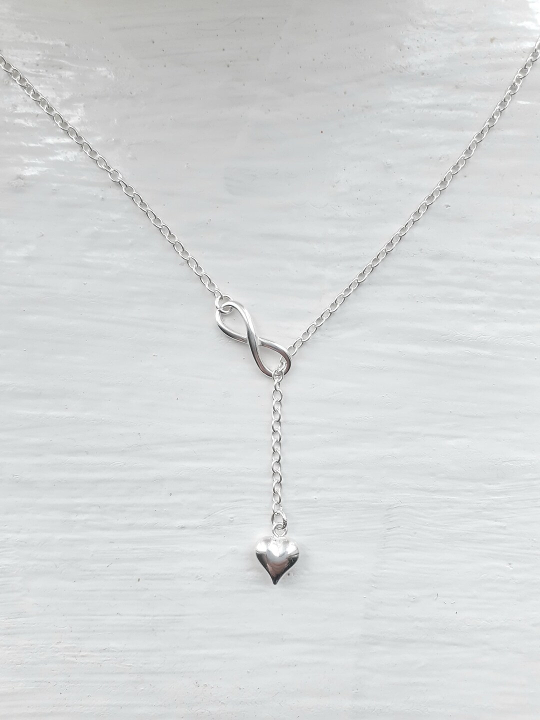 Sterling Silver Infinity and Heart Infinity Heart Drop, Hanging  Heart