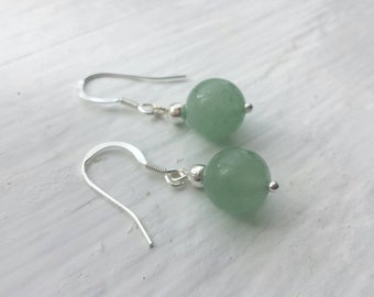 Green Aventurine Sterling silver earrings