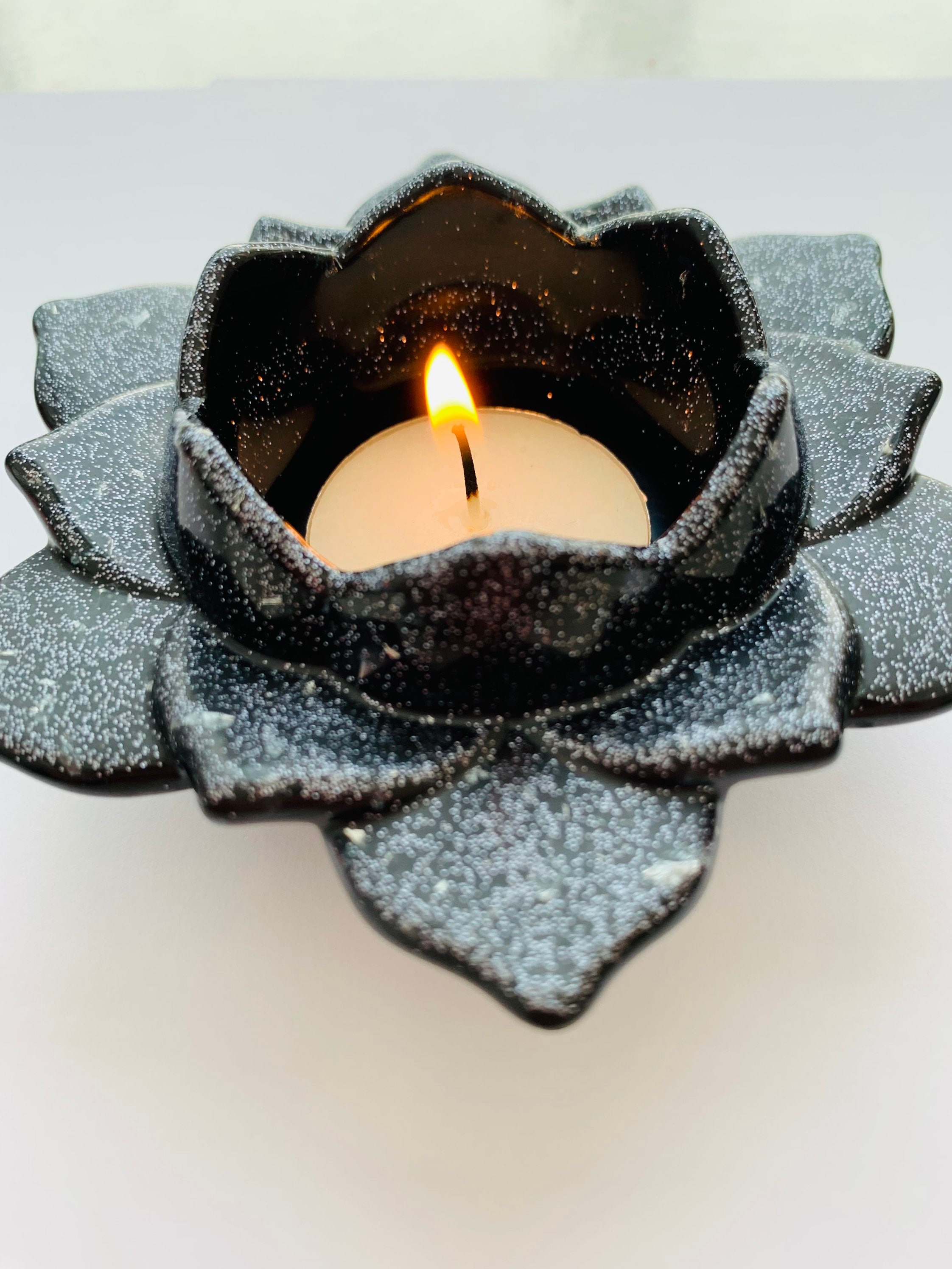 Resin tea light holder Etsy