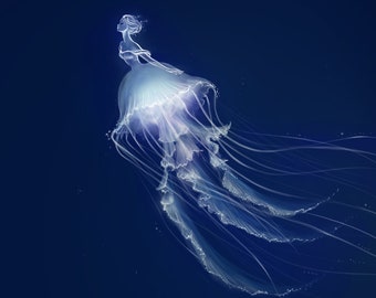 Jellyfish Mermaid Large Print