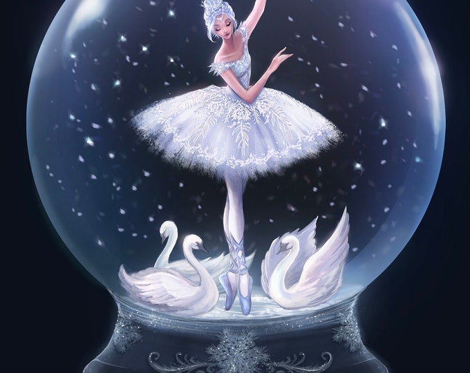 Ballerina Snowglobe Print - Multiple Sizes (swan Lake & Nutcracker ...