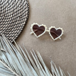 Kids White Heart Sunglasses