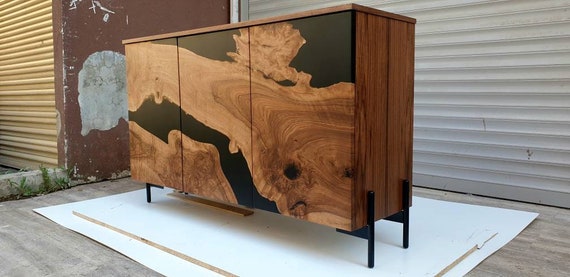 Custom Order for Teresa,walnut epoxy credenza, media console, Sideboard, TV unit, Luxury furniture, Console Tables & Cabinets