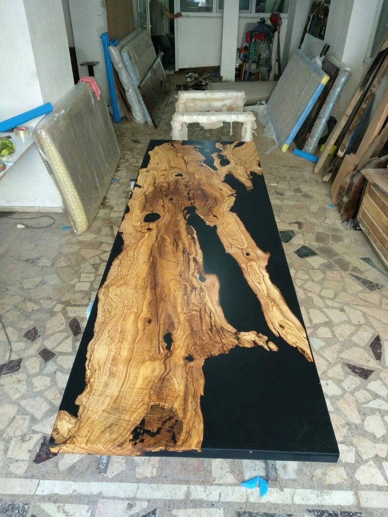 Black resin olive table, CUSTOM ORDER for the US