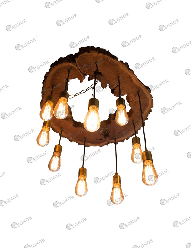 Leben Rand Mulberry Holz Kronleuchter Leuchte Mit Edison Lampen Industriemodernrustikal Massivem Holz Stil Natürliche Beleuchtung