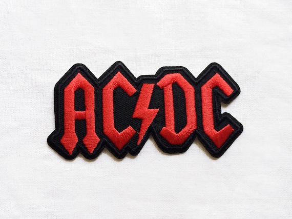 AC DC ACDc Rock Band Logo Red VelcroIronSew Embroidered Patch Music Band Rock Metal