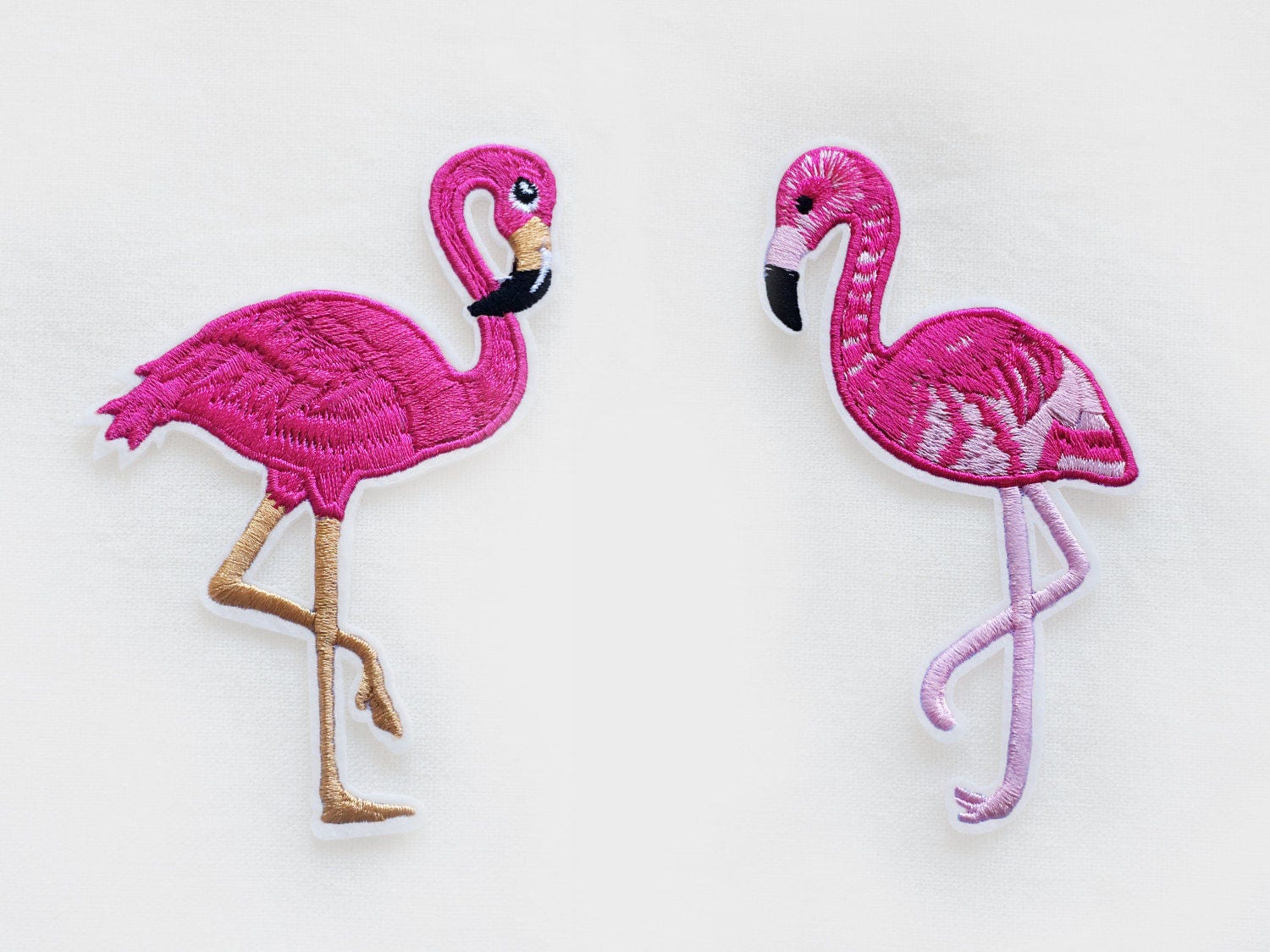 Flamingo Pink Bird Patches Embroidered Birds Animals Iron On Sew on Patches M Flamingo Pink Bird Patches Embroidered Birds Animals Iron On Sew on Patches M