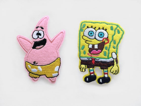 2x Sponge Bob Patrick Star Patches Embroidery Badge Iron On Etsy