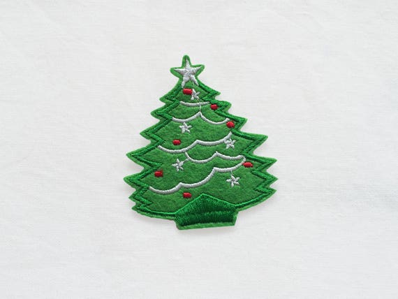 Christmas Tree Patch Iron On Badge Sew On Embroidered Stocking XMAS Decoration