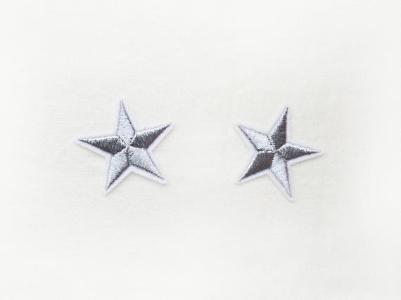 2x Silver Stars Military Pinup Rockabilly Fashion Custom Iron | Etsy