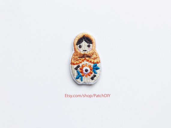 Iron on Wooden Nesting Doll Matryoshka Applique Embroidered Patch