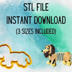 STL INSTANT DOWNLOAD for the Toy Story Slinky Dog Cookie Cutter 3 sizes