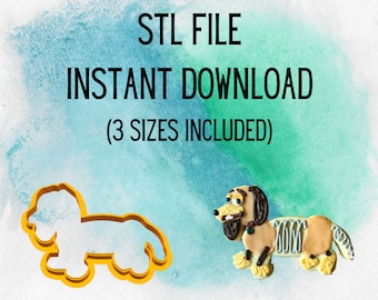 STL INSTANT DOWNLOAD for the Toy Story Slinky Dog Cookie Cutter 3 sizes