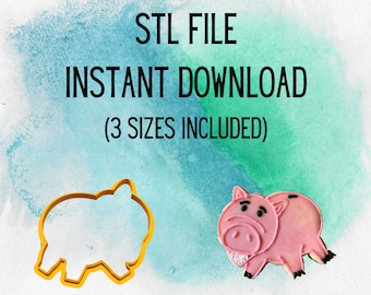 STL INSTANT DOWNLOAD for the Toy Story Hamm Cookie Cutter 3 sizes