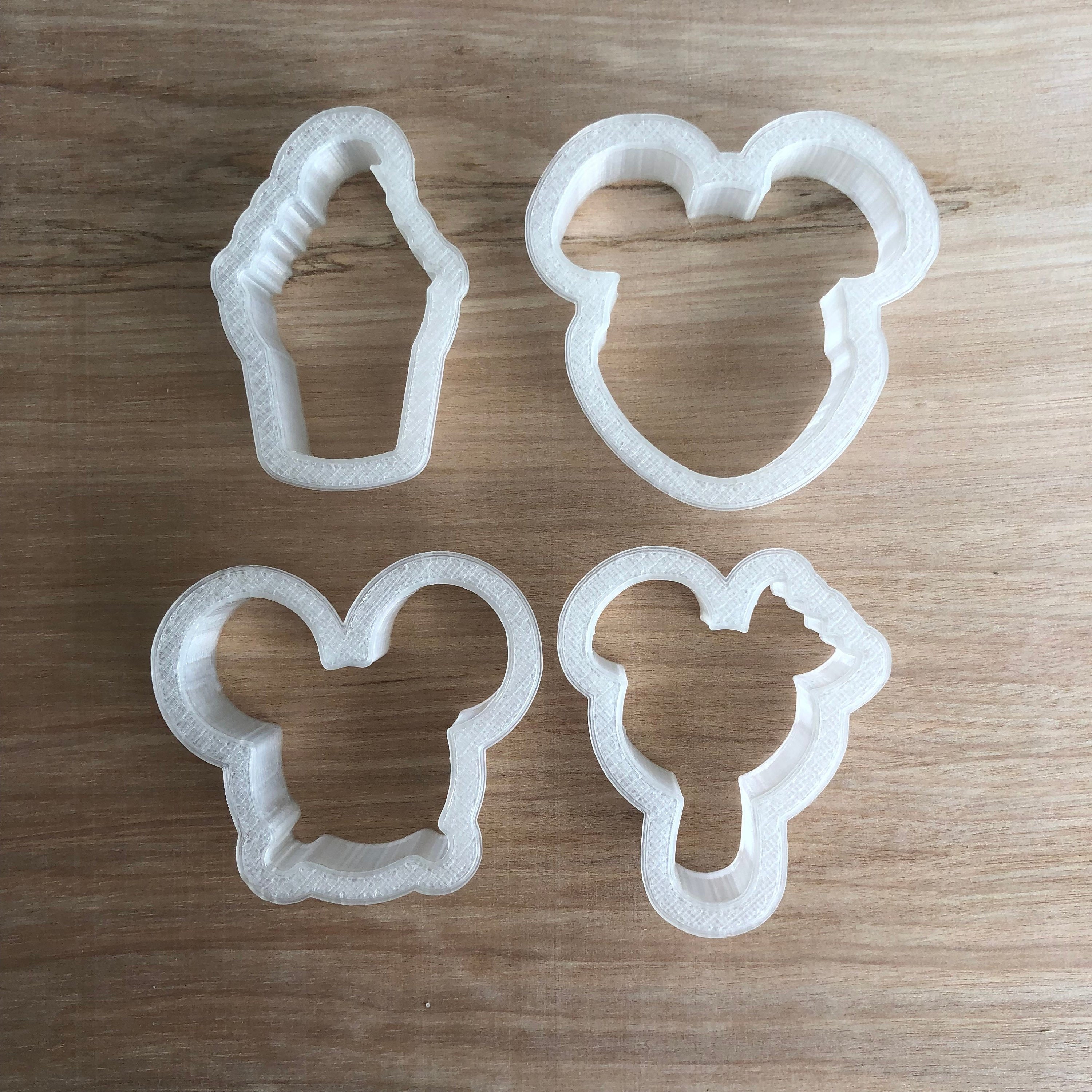 Set Of 4 Mini Disney Snack Cookie Cutters/ 3D Printed Cookie Etsy