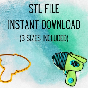 STL INSTANT DOWNLOAD for the Toy Story Buzz Lightyear Blaster Cookie Cutter 3 sizes