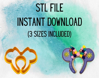 STL INSTANT DOWNLOAD for Minnie Ear Headband Cookie Cutter 3 sizes