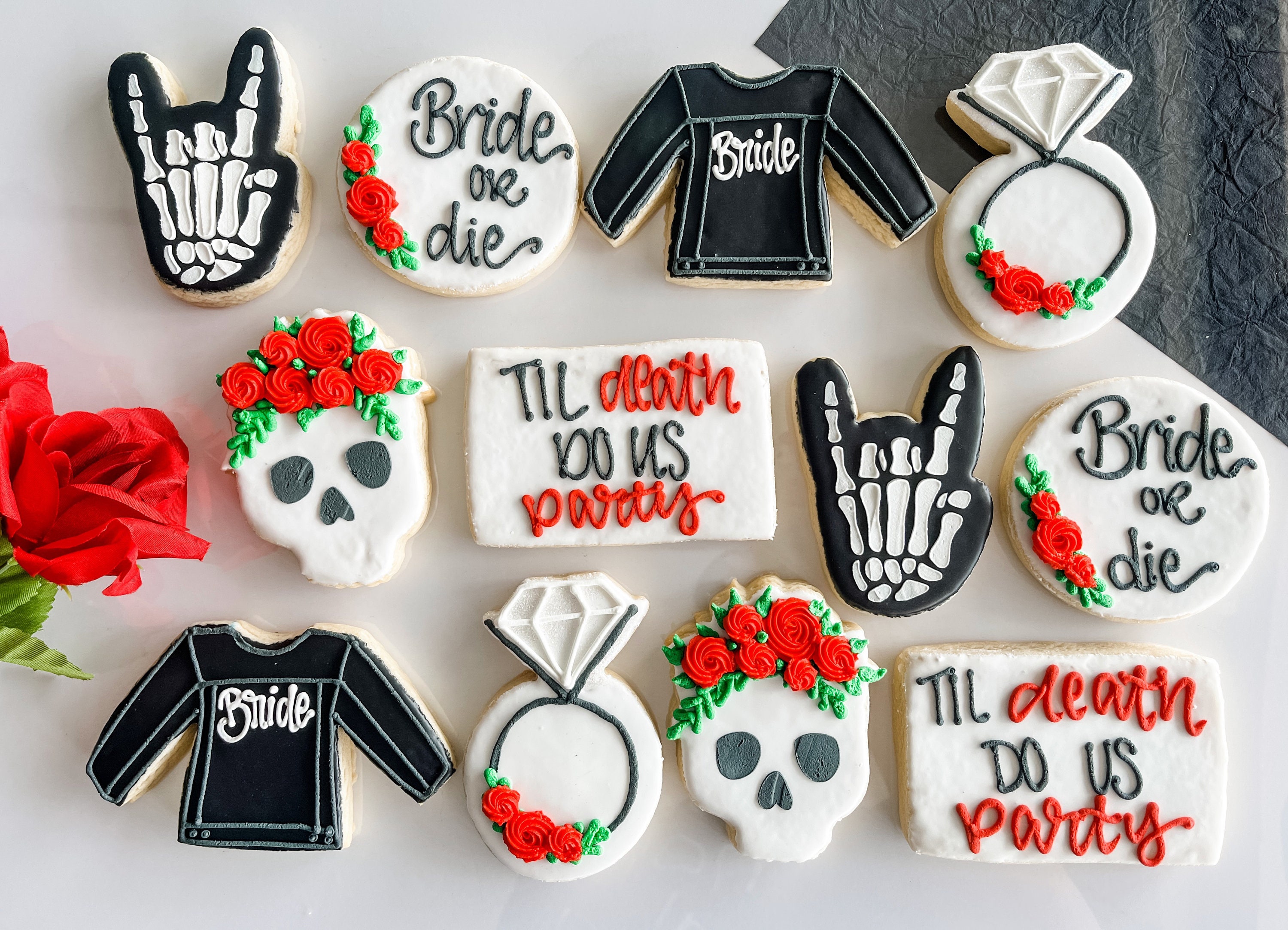 Bride or Die Bachelorette Cookies // 1 Dozen Til Death Do Us Etsy