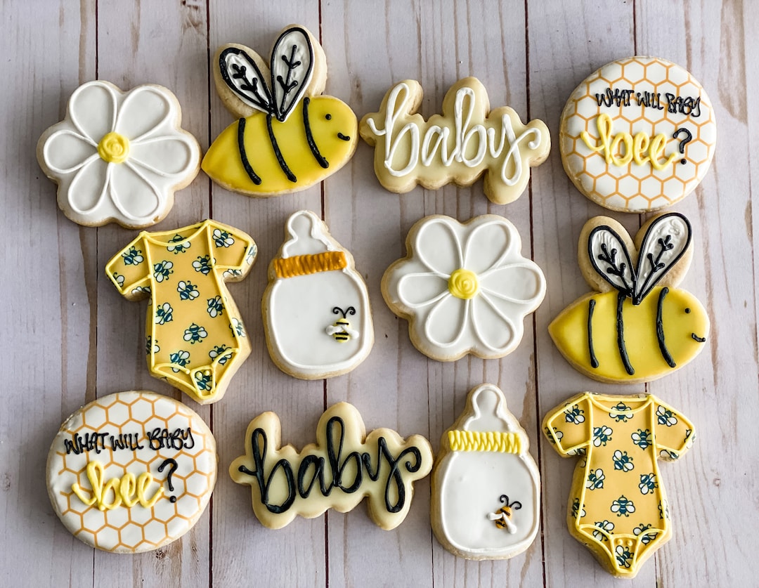 What Will Baby Bee Gender Reveal Party Cookies Baby Shower Etsy
