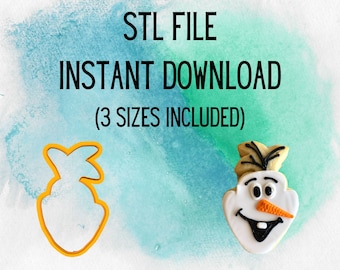 STL INSTANT DOWNLOAD for Olaf Cookie Cutter 3 sizes /Frozen/Snowman